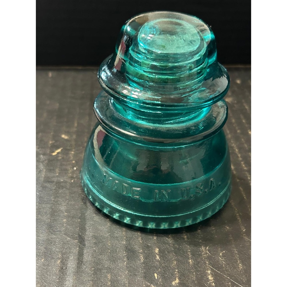 Vintage Hemingray No. 42 Aqua Blue Glass Insulator